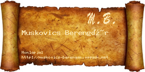 Muskovics Berengár névjegykártya